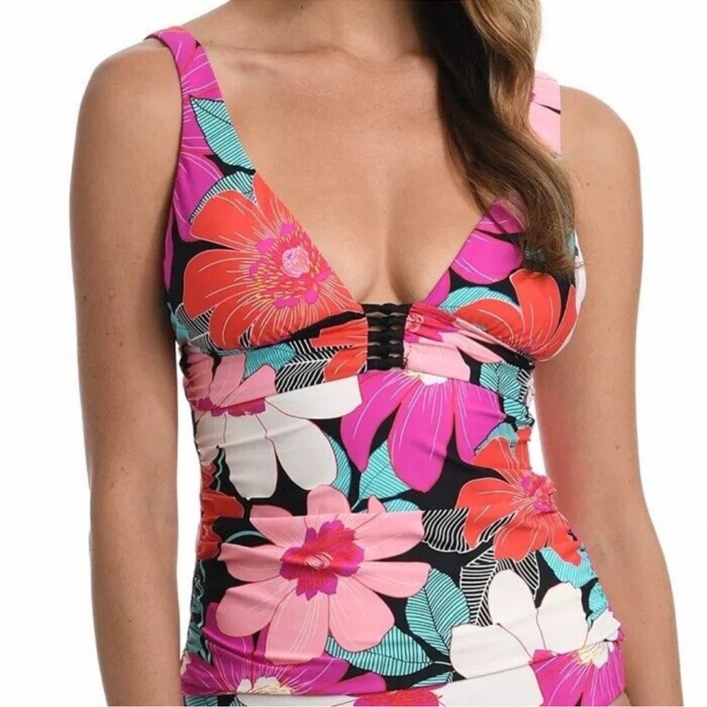 La Blanca Floral Bikini - Pink, Red, Black, White